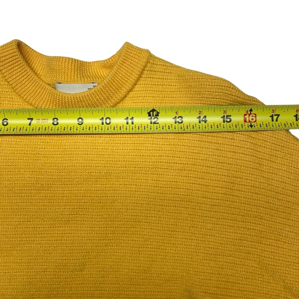 Aritzia Wilfred Free Lolan Cropped Sweater Wool Knit Butter Yellow Size M - Picture 10 of 11